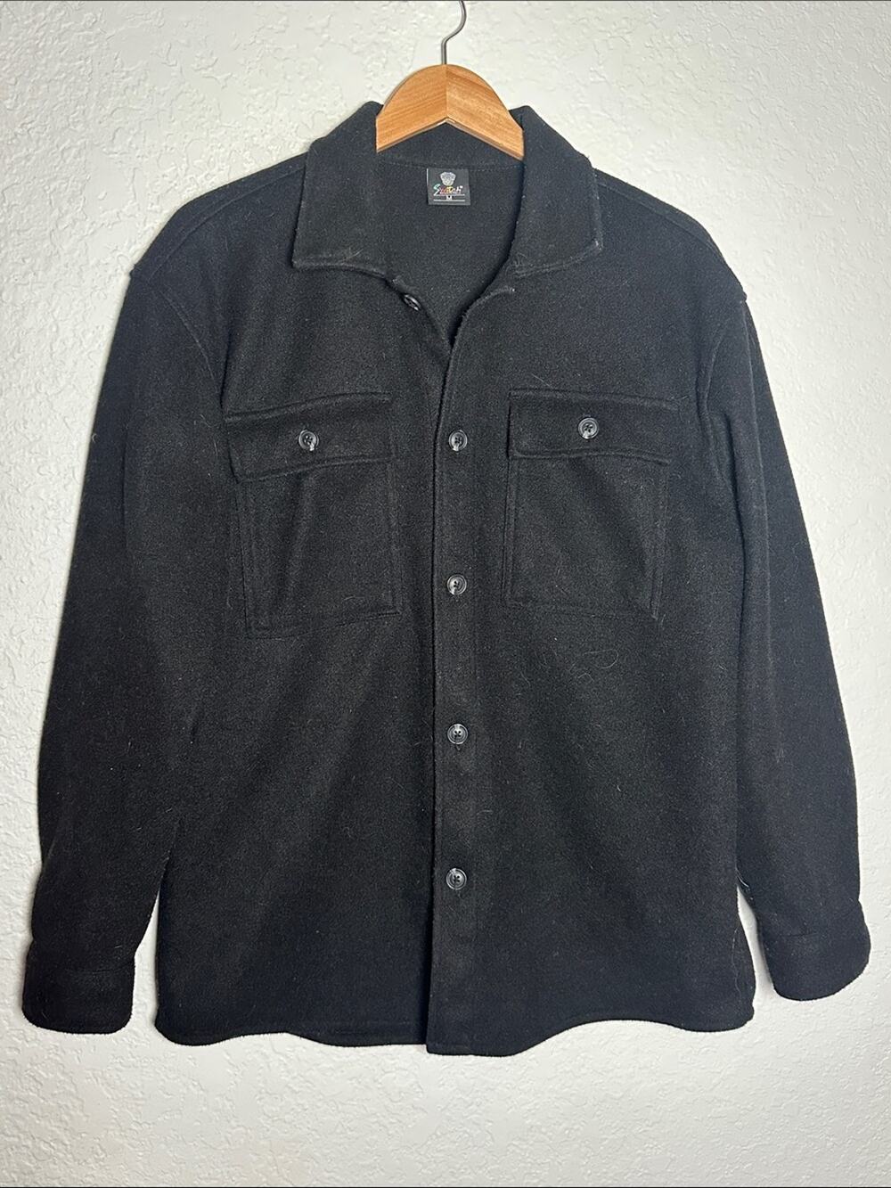 Vintage Switch Remarkable Men's Black Shacket Button Up Thick Shirt Jacket Med